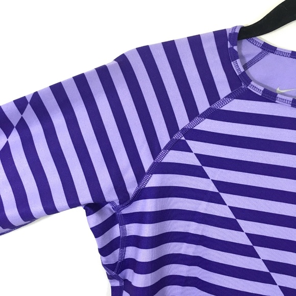 Nike Dry Fit Fitted Striped Long Sleeve Top Sz M - Picture 4 of 7